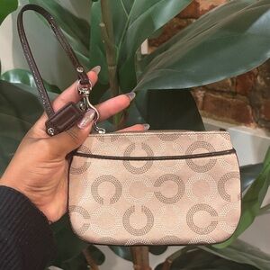 Coach Elegant Beige Wristlet Clutch